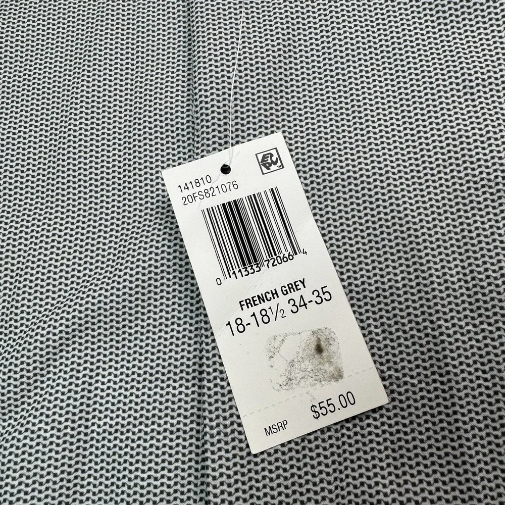 Van Heusen Traveler Dress Shirt Mens 2XL Slim Fit Performance Stretch Gray NWT
